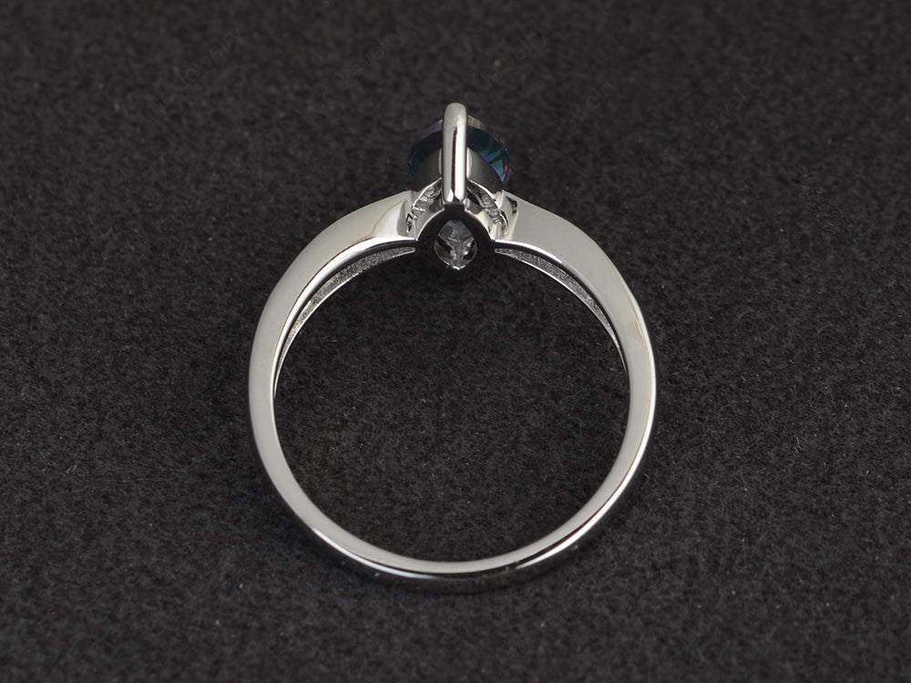 Marquise Mystic Topaz Promise Ring White Gold - LUO Jewelry