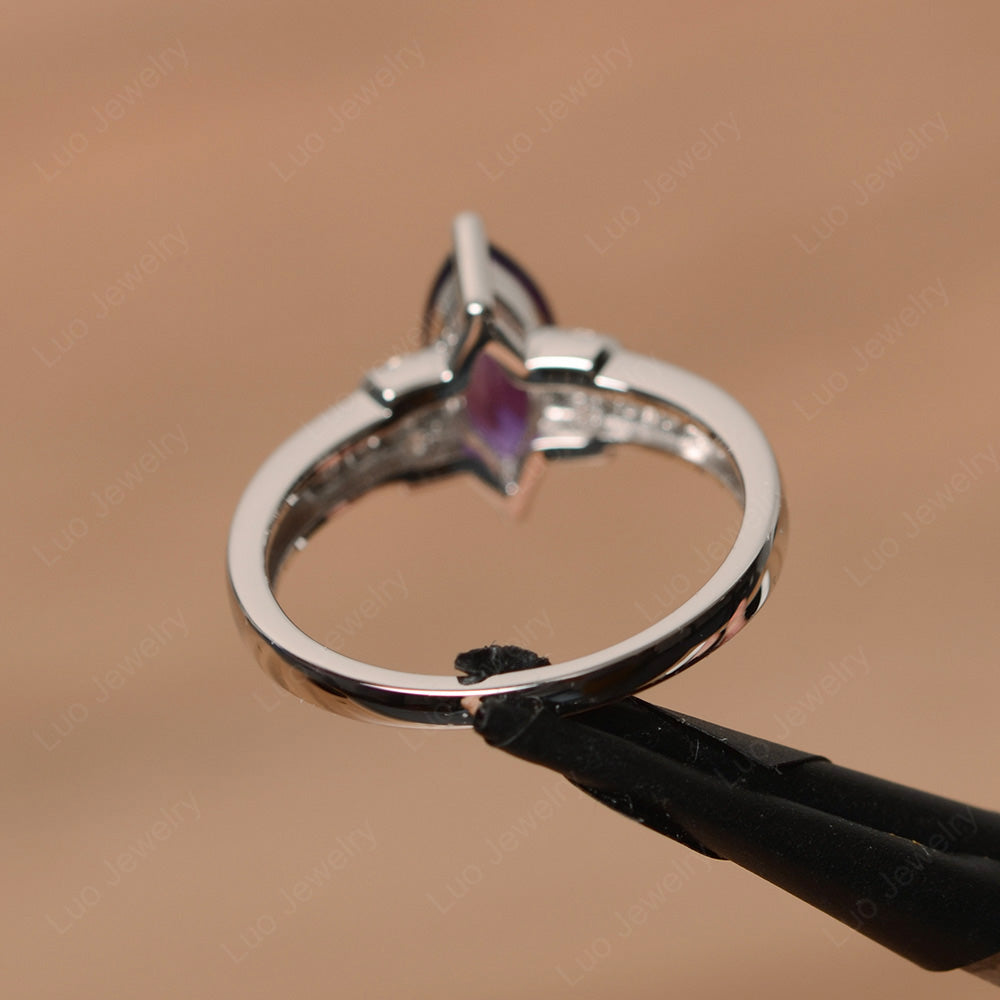 Marquise Cut Amethyst Engagement Ring Gold - LUO Jewelry
