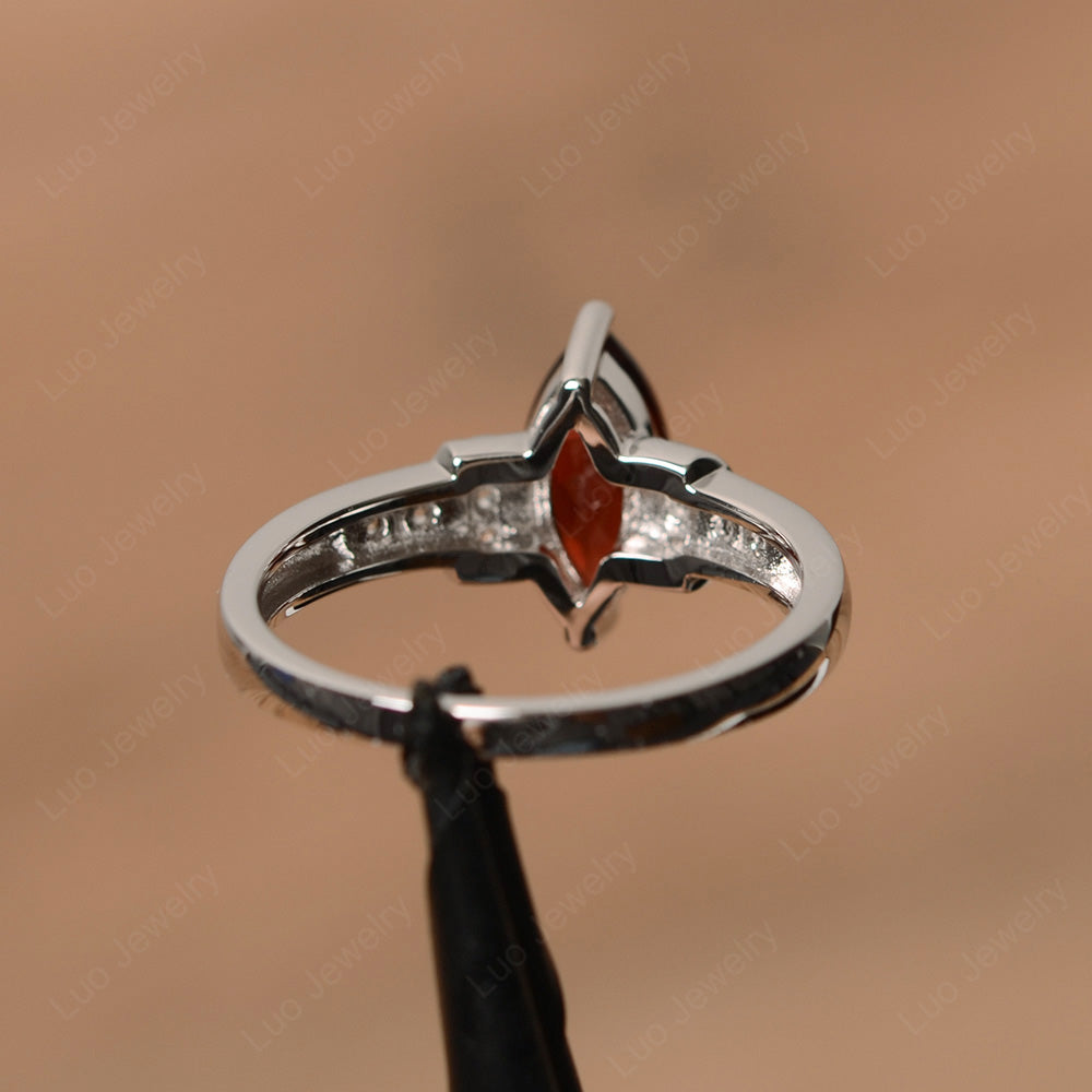 Marquise Cut Garnet Engagement Ring Gold - LUO Jewelry