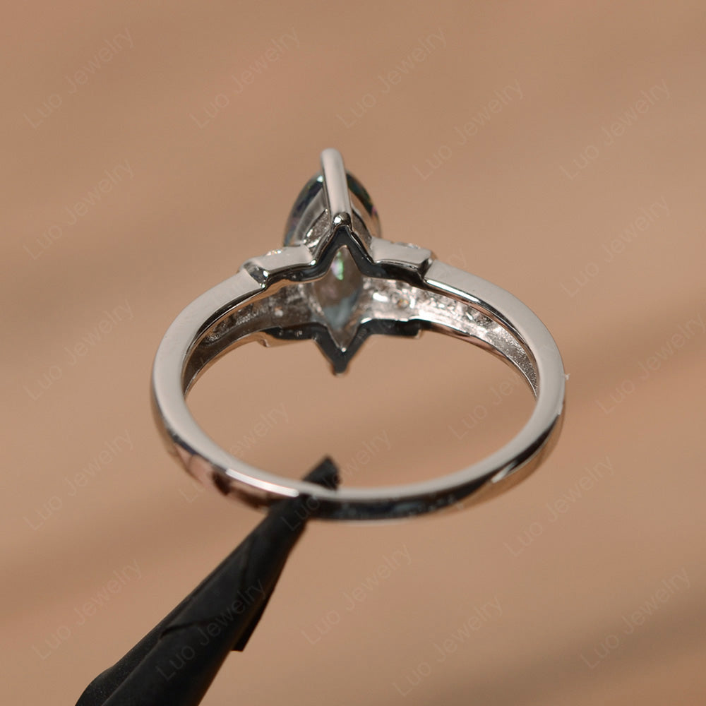 Marquise Cut Mystic Topaz Engagement Ring Gold - LUO Jewelry