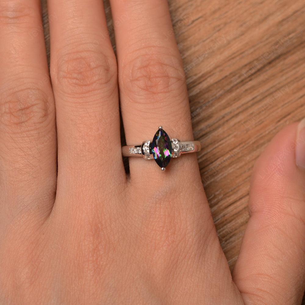 Marquise Cut Mystic Topaz Engagement Ring Gold - LUO Jewelry