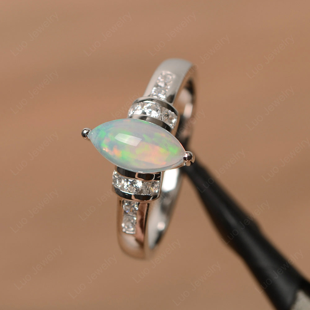 Marquise Cut Opal Engagement Ring Gold - LUO Jewelry