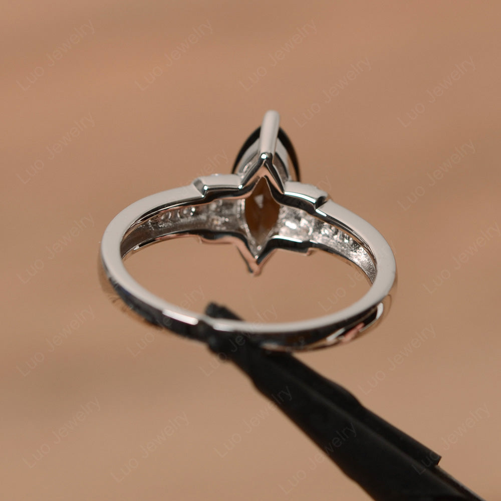 Marquise Cut Smoky Quartz Engagement Ring Gold - LUO Jewelry