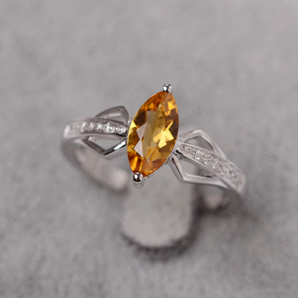 Marquise Citrine Engagement Ring - LUO Jewelry