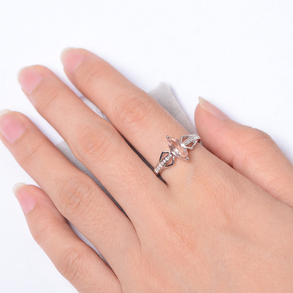 Marquise Morganite Engagement Ring - LUO Jewelry
