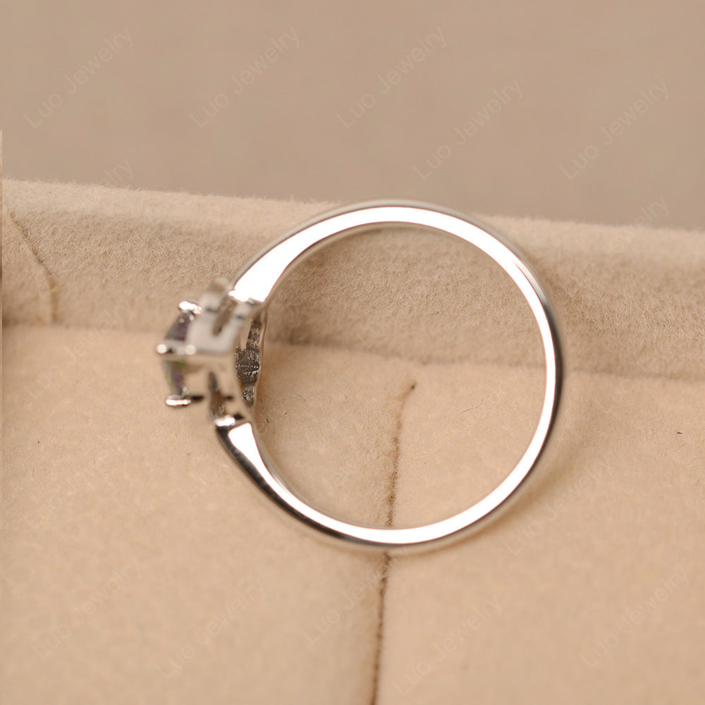 Marquise Cut Mystic Topaz Halo Engagement Ring - LUO Jewelry