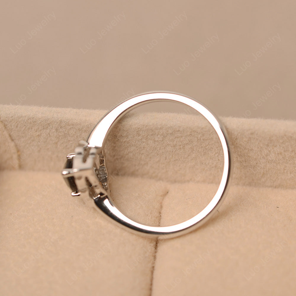 Marquise Cut Smoky Quartz  Halo Engagement Ring - LUO Jewelry