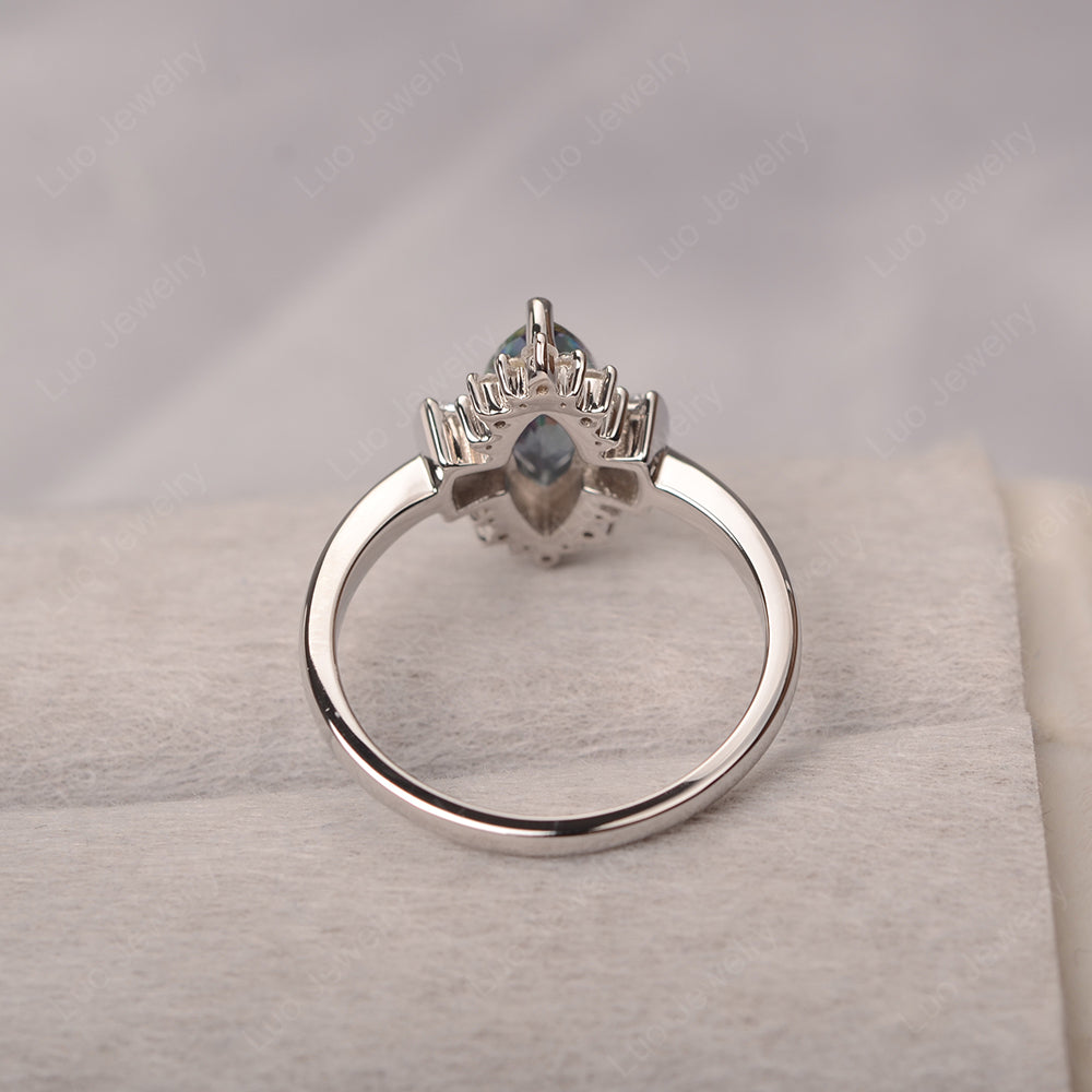 Marquise Mystic Topaz Engagement Ring White Gold - LUO Jewelry