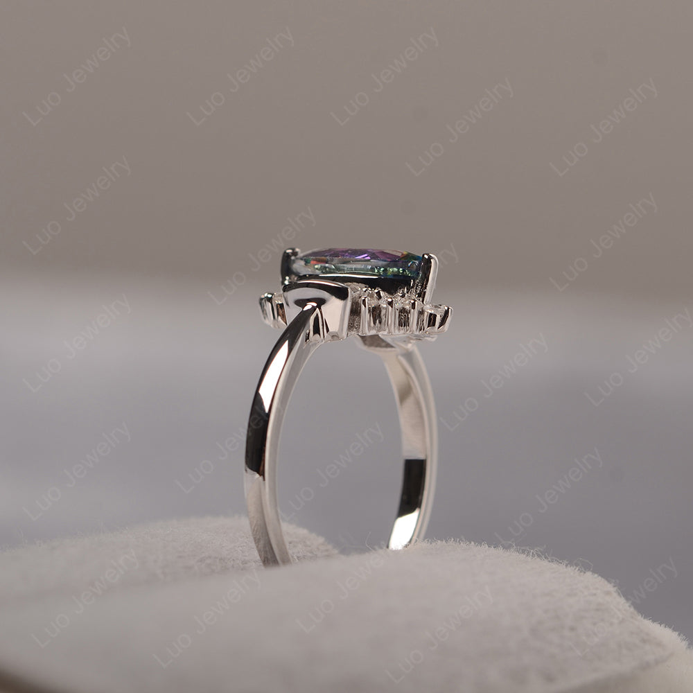 Marquise Mystic Topaz Engagement Ring White Gold - LUO Jewelry