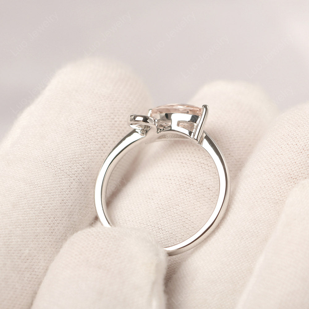 Morganite Ring Swan Engagement Ring - LUO Jewelry