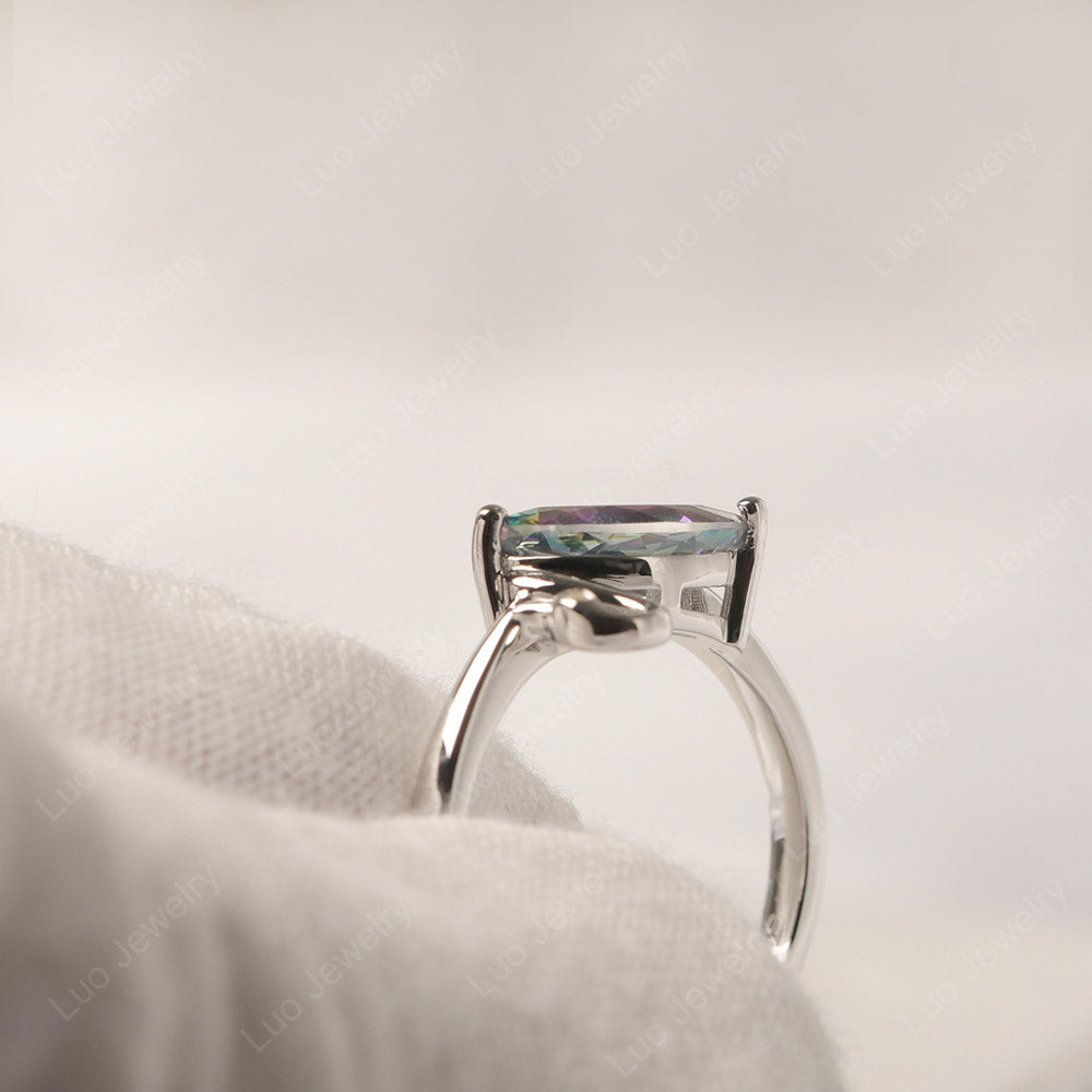 Mystic Topaz Ring Swan Engagement Ring - LUO Jewelry