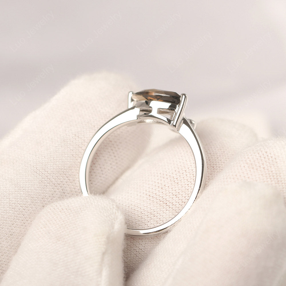 Smoky Quartz Ring Swan Engagement Ring - LUO Jewelry
