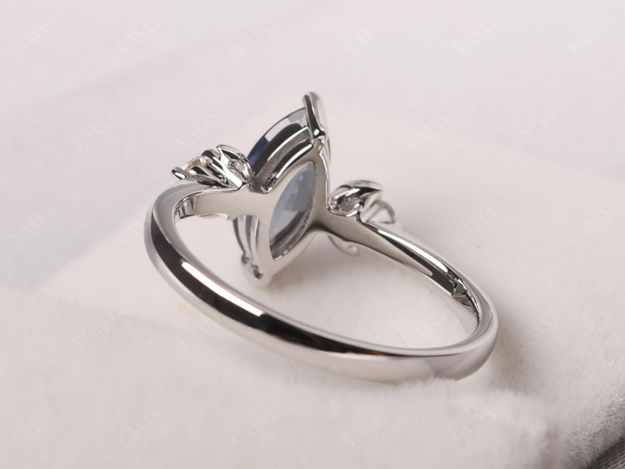 Moon Inspired Lab Alexandrite Engagement Ring - LUO Jewelry