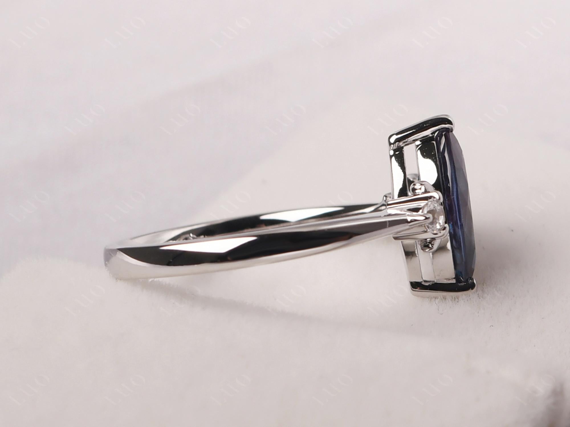 Moon Inspired Lab Alexandrite Engagement Ring - LUO Jewelry