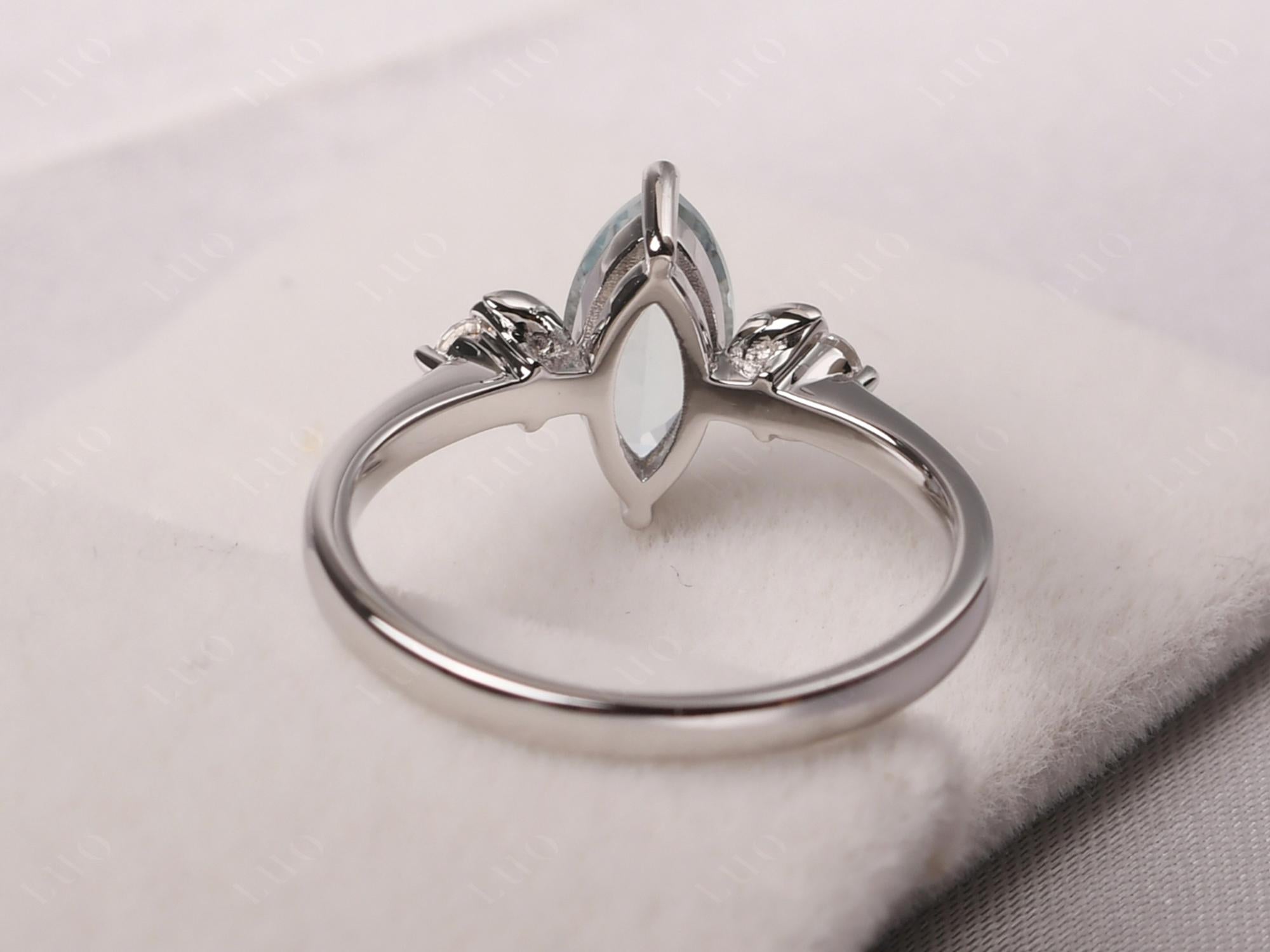 Moon Inspired Aquamarine Engagement Ring - LUO Jewelry