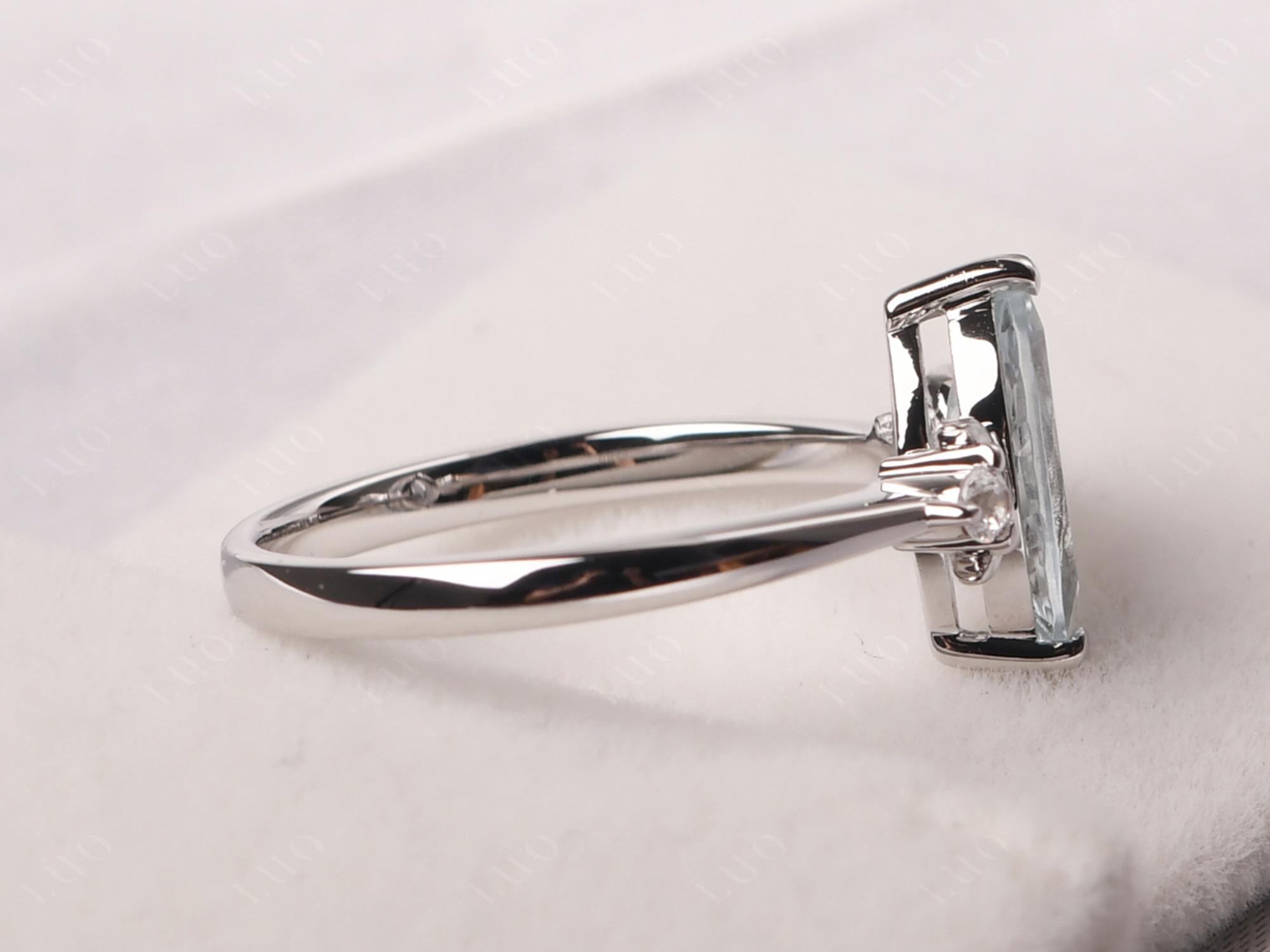 Moon Inspired Aquamarine Engagement Ring - LUO Jewelry