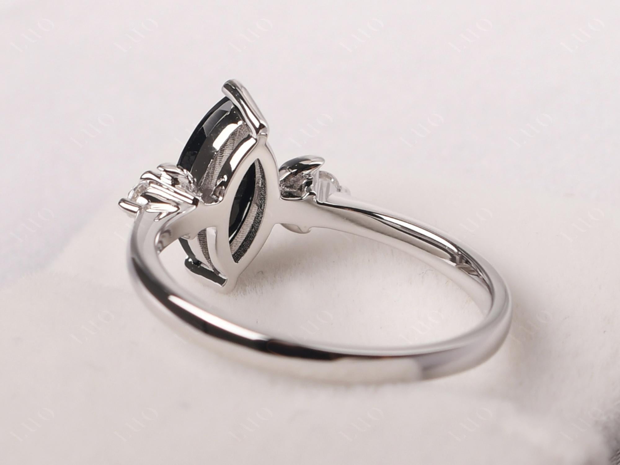 Moon Inspired Black Stone Engagement Ring - LUO Jewelry
