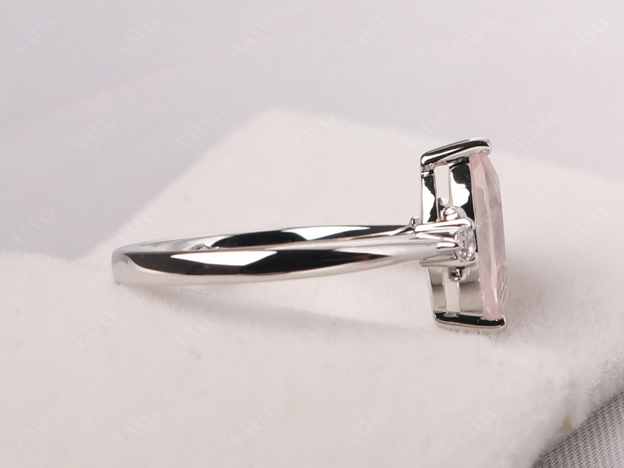 Moon Inspired Rose Quartz Engagement Ring - LUO Jewelry