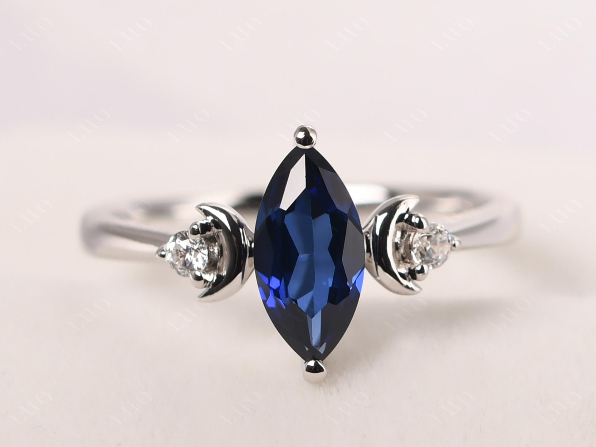 Moon Inspired Sapphire Engagement Ring - LUO Jewelry