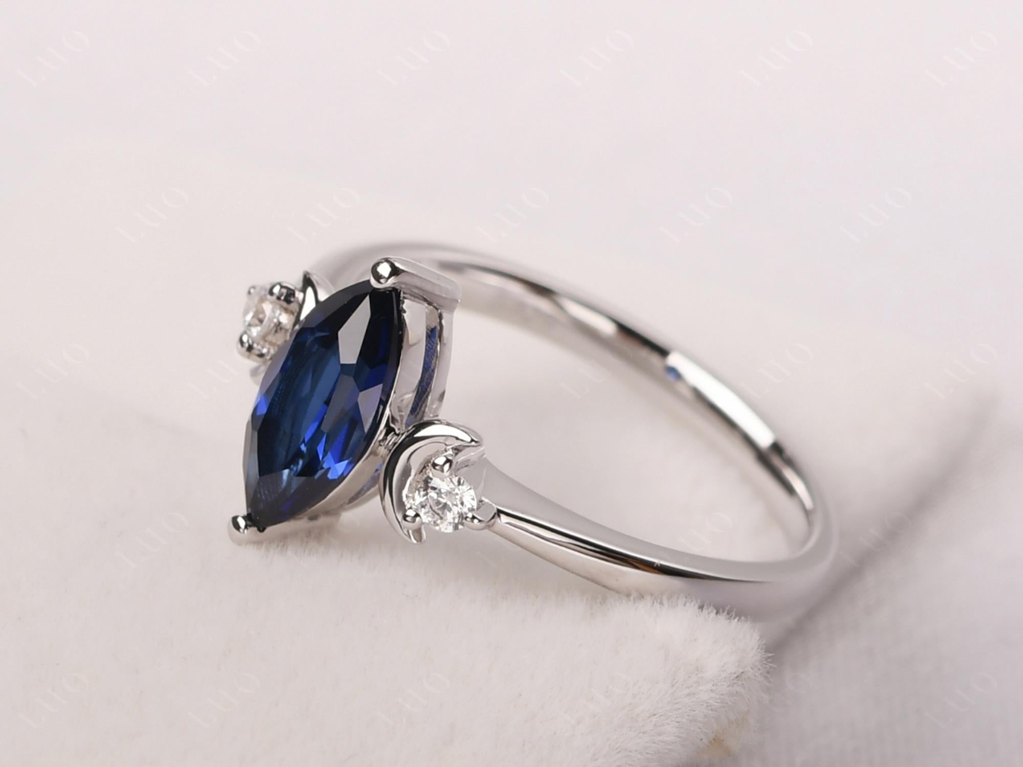 Moon Inspired Sapphire Engagement Ring - LUO Jewelry