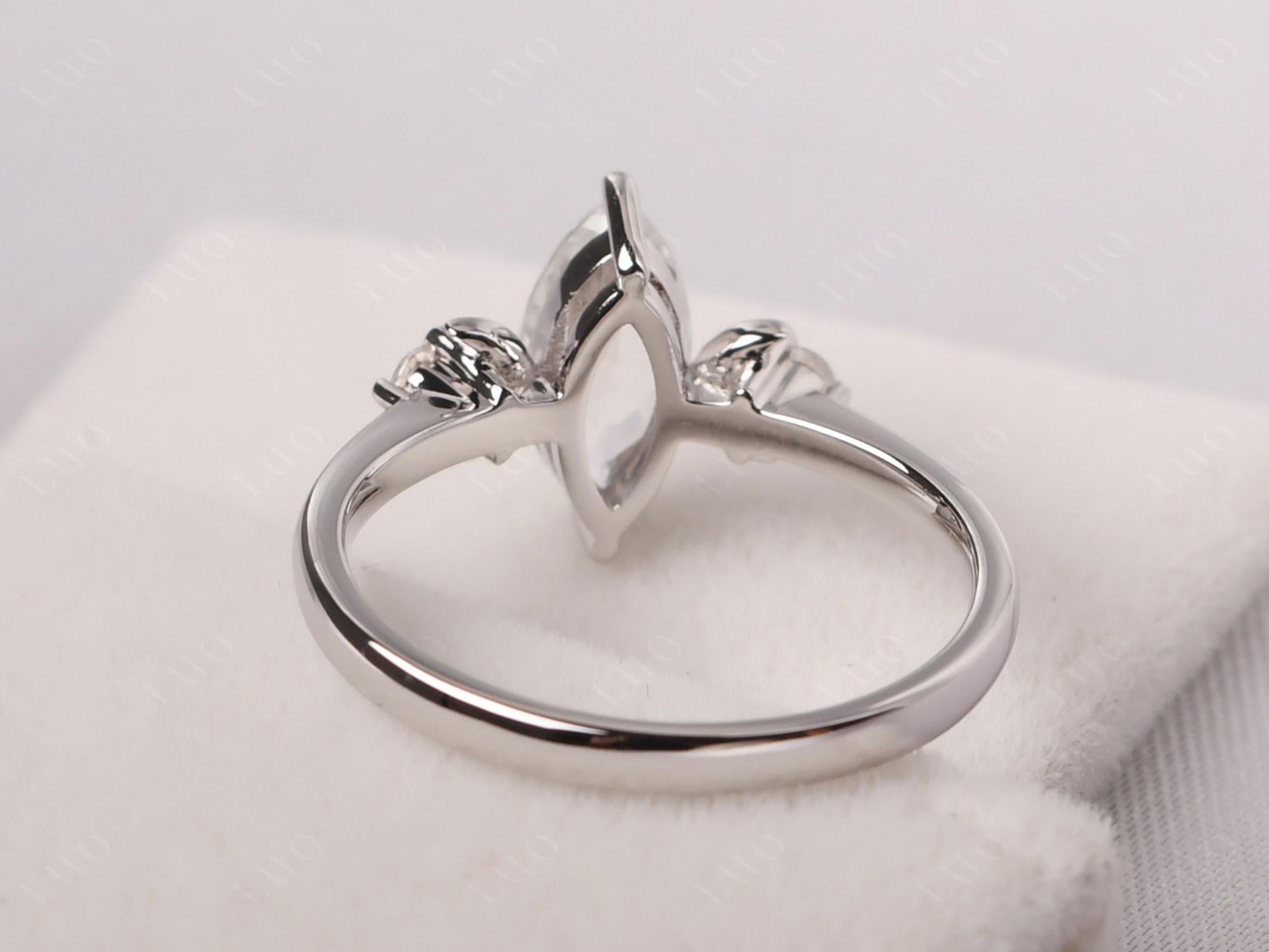 Moon Inspired White Topaz Engagement Ring - LUO Jewelry