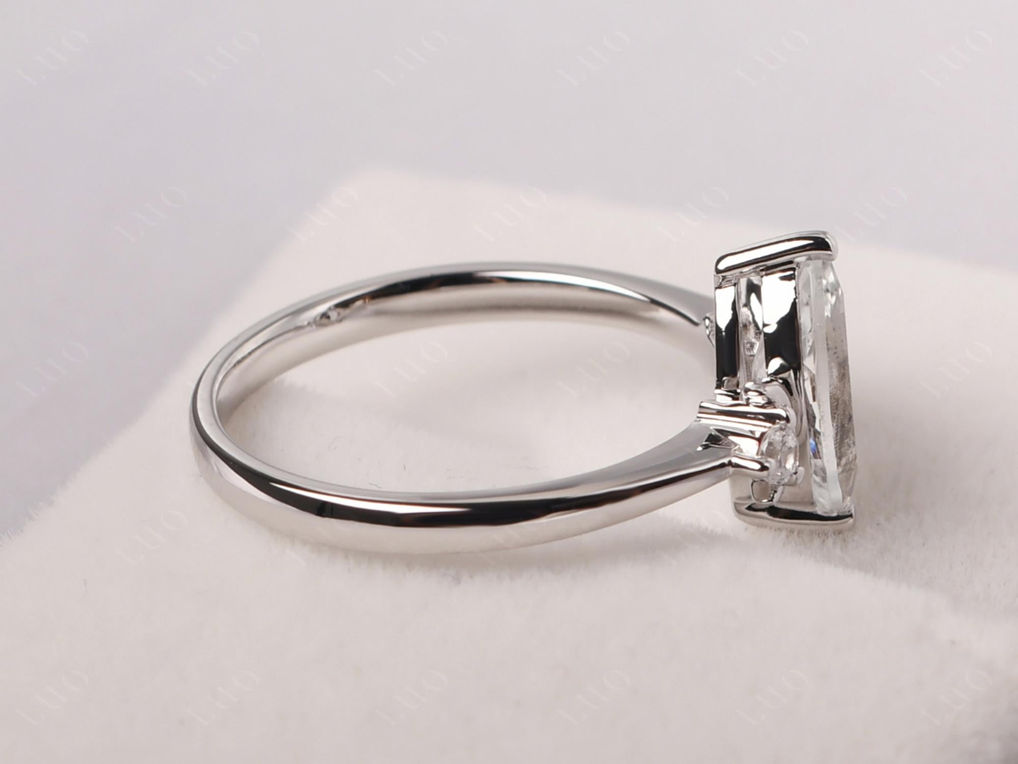 Moon Inspired White Topaz Engagement Ring - LUO Jewelry