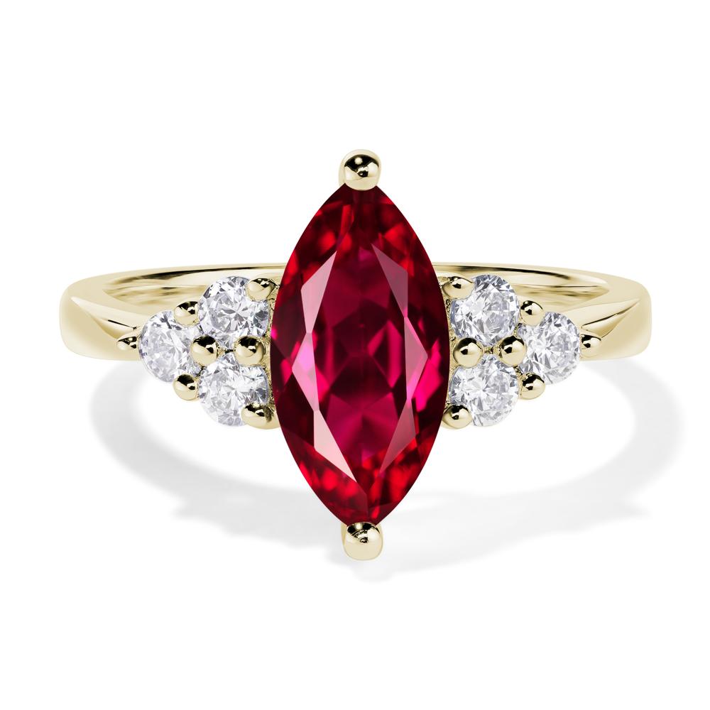 Large Marquise Cut Ruby Ring - LUO Jewelry #metal_14k yellow gold