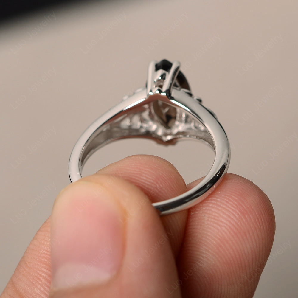 Large Marquise Cut Smoky Quartz Solitaire Ring - LUO Jewelry