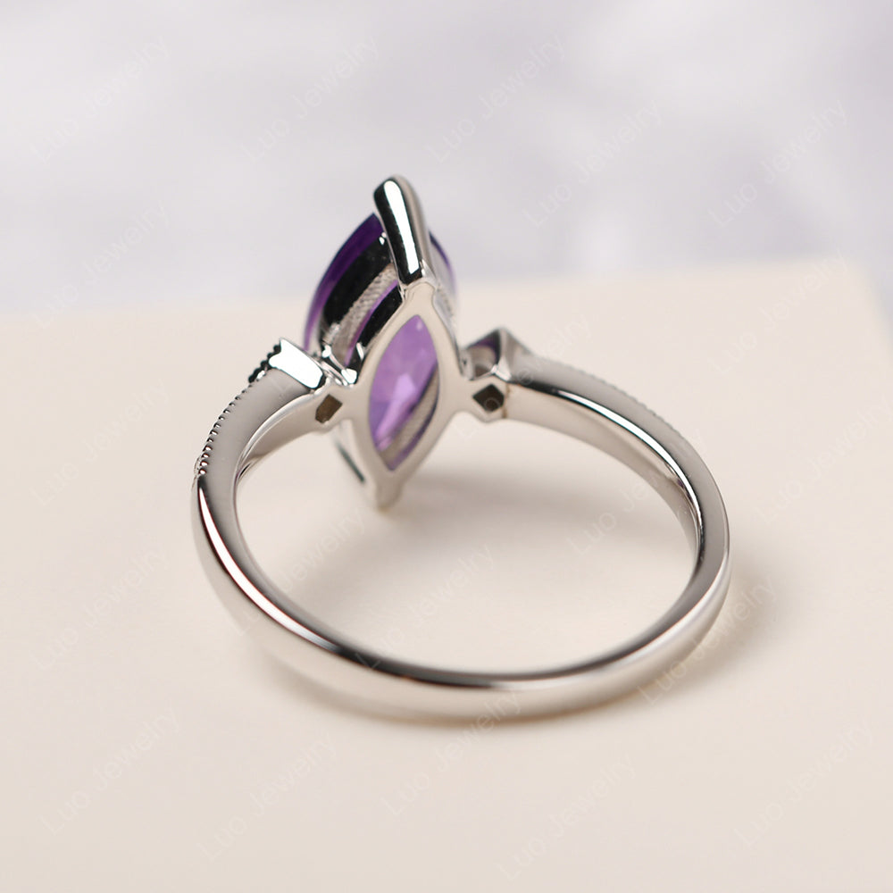 Marquise Cut Amethyst Promise Ring Gold - LUO Jewelry