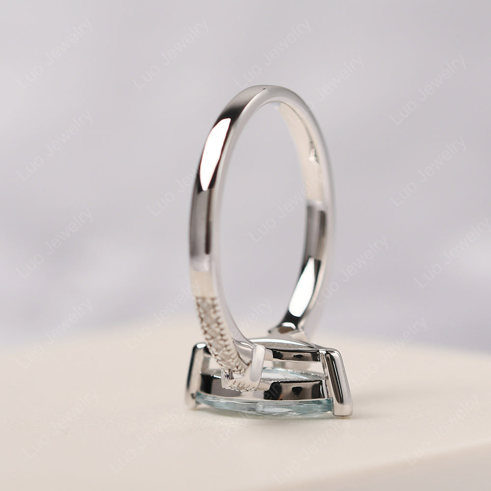 Marquise Cut Aquamarine Promise Ring Gold - LUO Jewelry