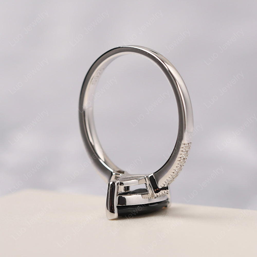 Marquise Cut Black Spinel Promise Ring Gold - LUO Jewelry