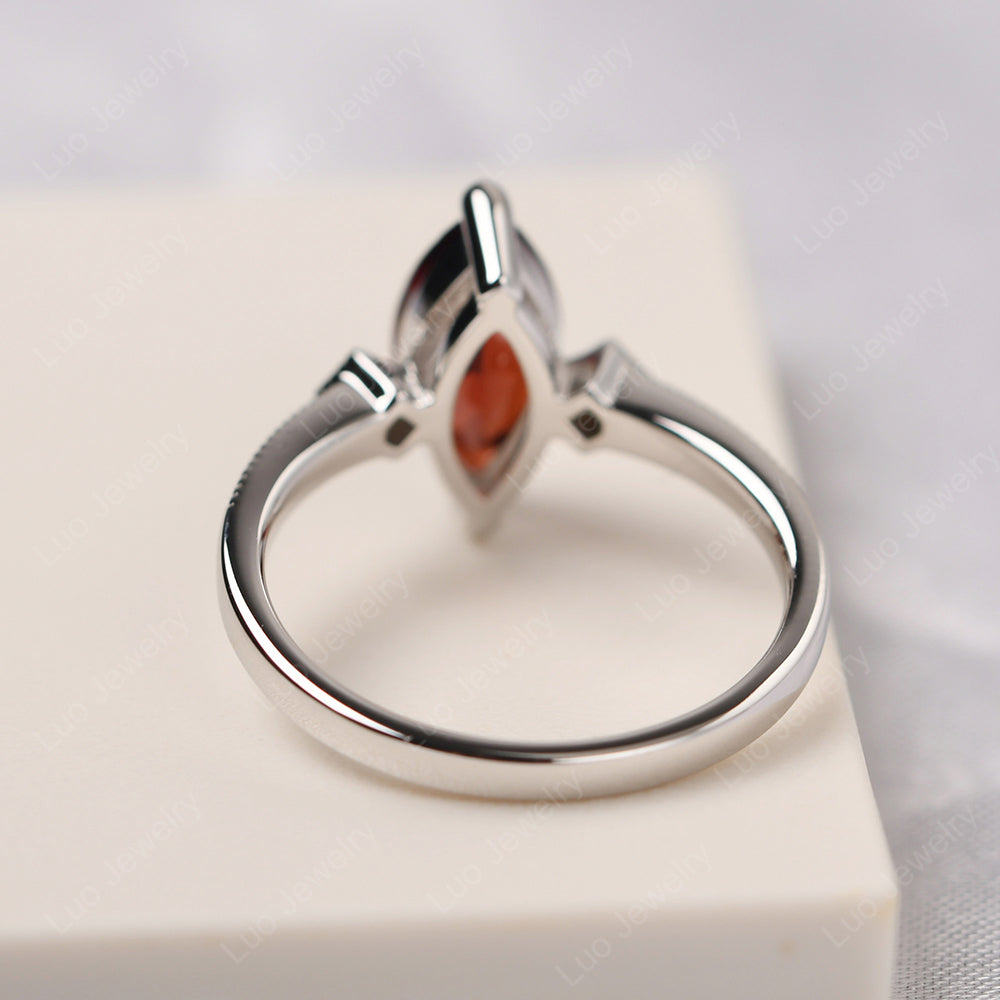Marquise Cut Garnet Promise Ring Gold - LUO Jewelry