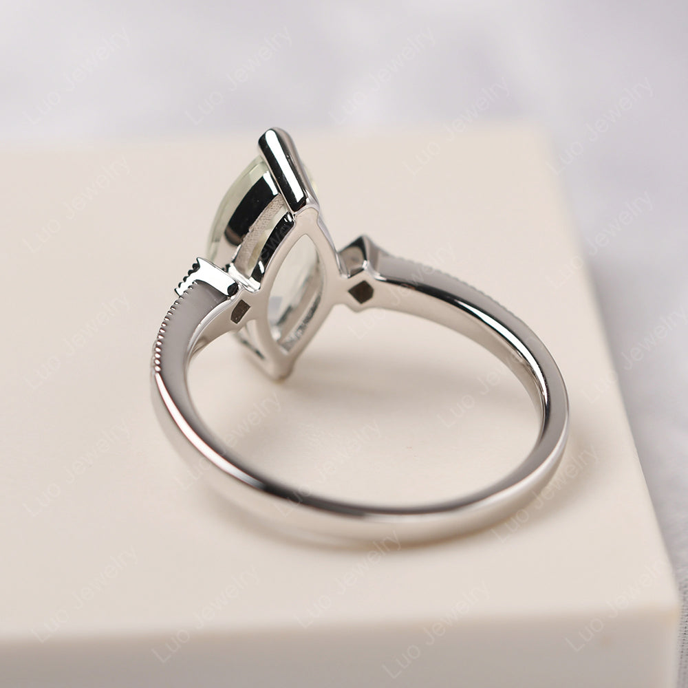 Marquise Cut Green Amethyst Promise Ring Gold - LUO Jewelry