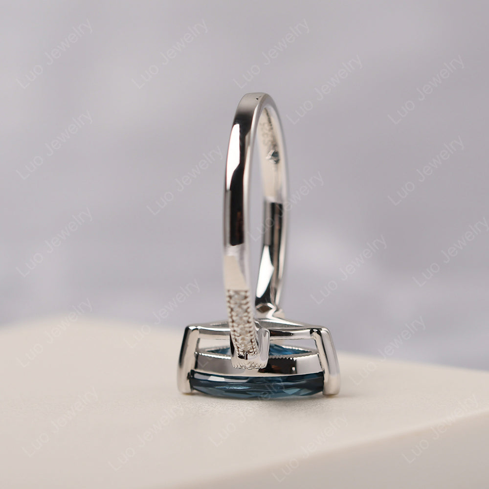 Marquise Cut London Blue Topaz Promise Ring Gold - LUO Jewelry