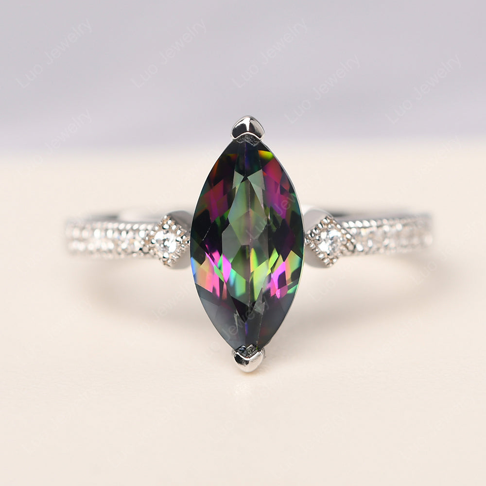 Marquise Cut Mystic Topaz Promise Ring Gold - LUO Jewelry