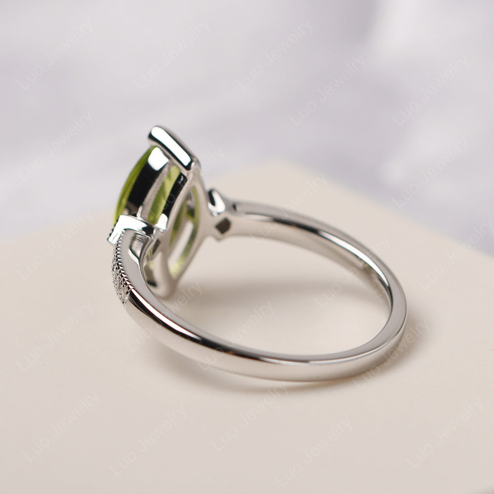 Marquise Cut Peridot Promise Ring Gold - LUO Jewelry