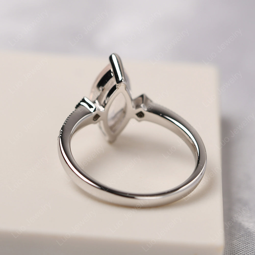 Marquise Cut Rose Quartz Promise Ring Gold - LUO Jewelry