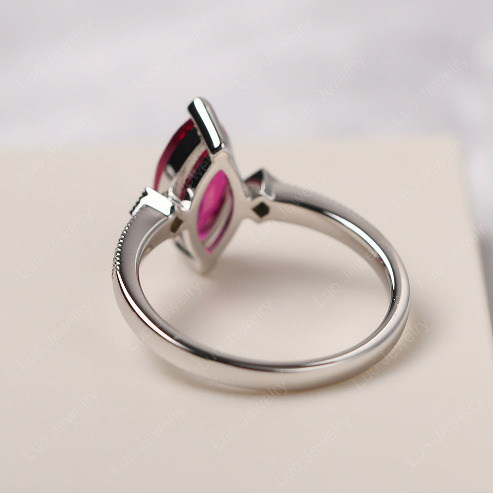 Marquise Cut Ruby Promise Ring Gold - LUO Jewelry