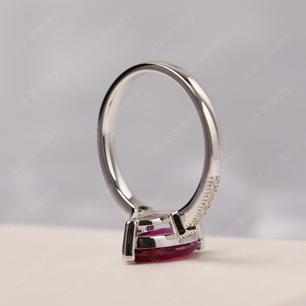 Marquise Cut Ruby Promise Ring Gold - LUO Jewelry