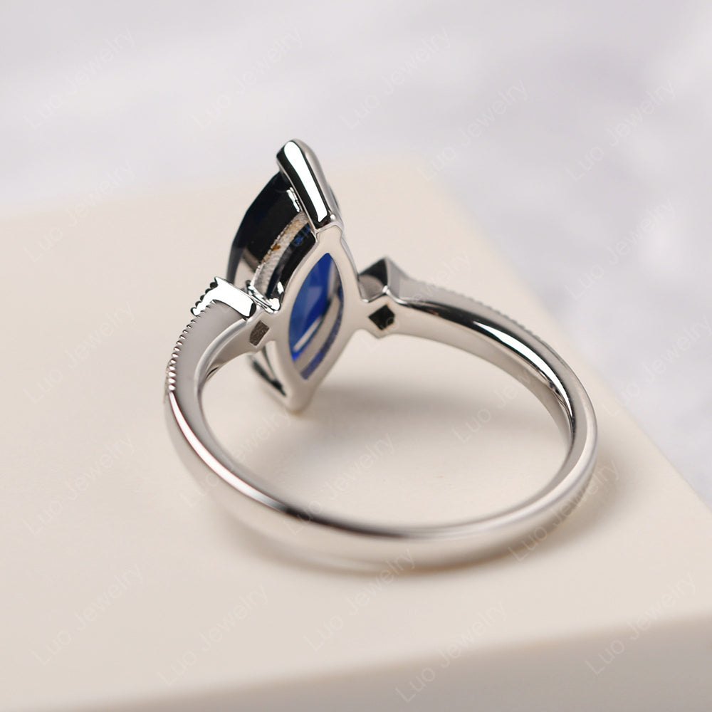 Marquise Cut Lab Sapphire Promise Ring Gold - LUO Jewelry