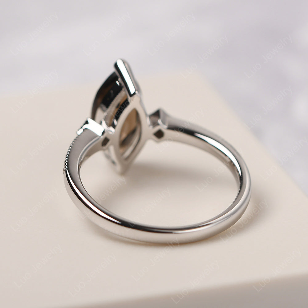 Marquise Cut Smoky Quartz Promise Ring Gold - LUO Jewelry