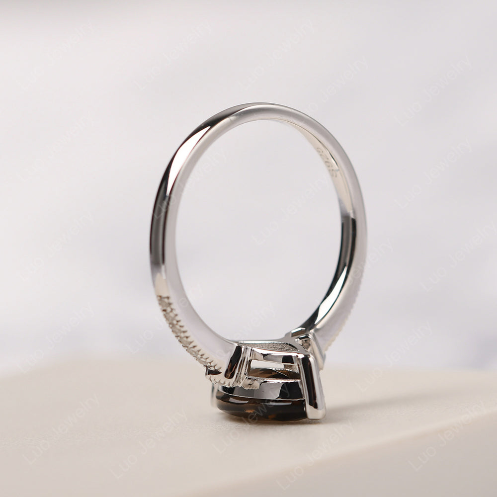 Marquise Cut Smoky Quartz Promise Ring Gold - LUO Jewelry