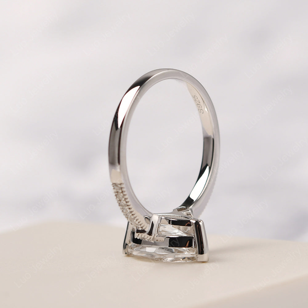 Marquise Cut White Topaz Promise Ring Gold - LUO Jewelry