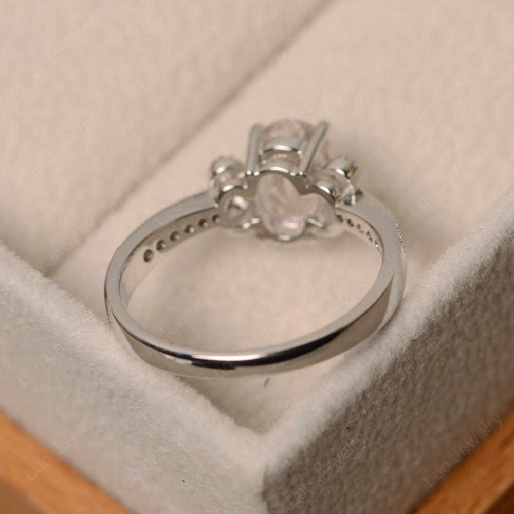 Oval Cut Morganite Art Deco Engagement Ring - LUO Jewelry