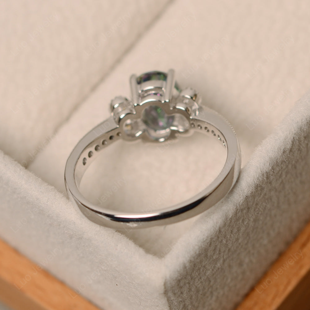 Oval Cut Mystic Topaz Art Deco Engagement Ring - LUO Jewelry