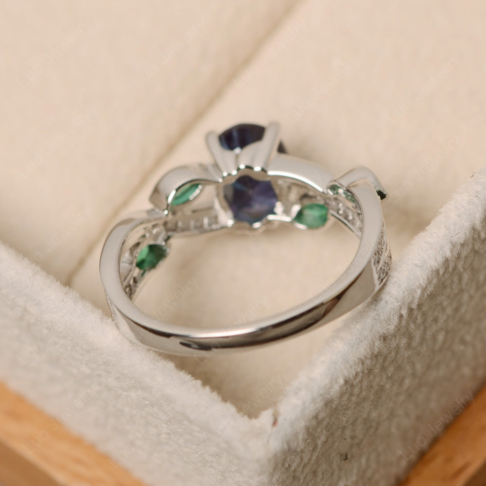 Oval Cut Alexandrite Art Deco Wedding Ring - LUO Jewelry