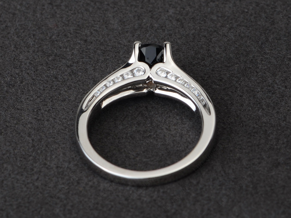 Smoky Quartz Ring Oval With Channel Setting Band - LUO Jewelry