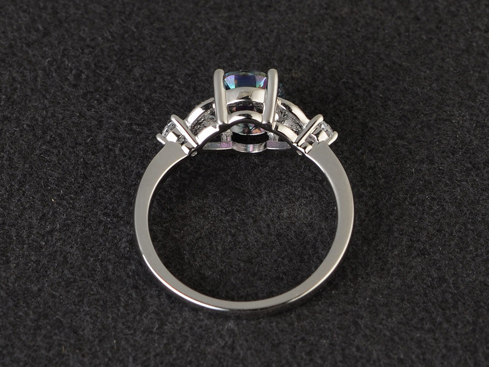 Oval Cut Mystic Topaz Ring Sterling Silver - LUO Jewelry