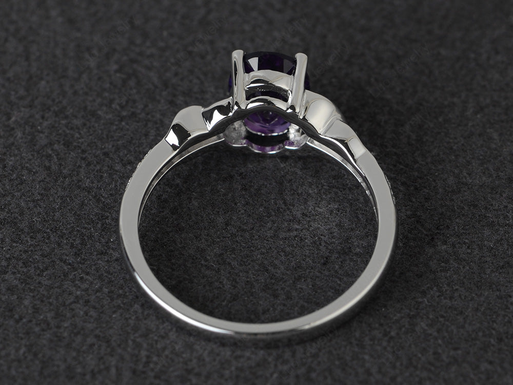 Oval Amethyst Ring Engagement Ring - LUO Jewelry