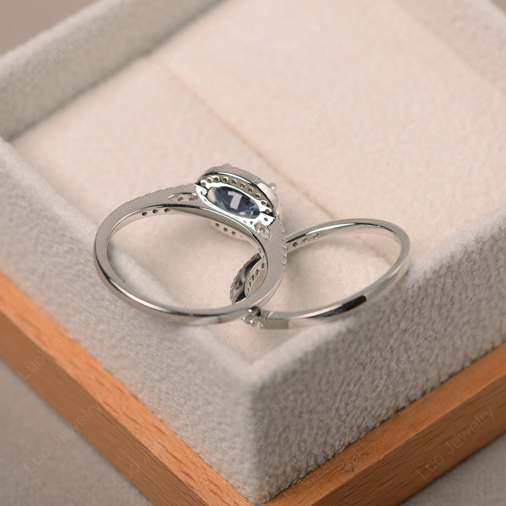 Oval Alexandrite Engagement Ring With Wedding Band - LUO Jewelry